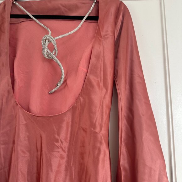 Cult Gaia Milla Mini Dress In Jaipur Open Back Rhinestone Embellished Size 8 - Picture 10 of 10